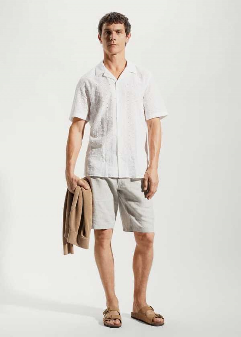 Mango 100% Linen Shorts | MNG-22393