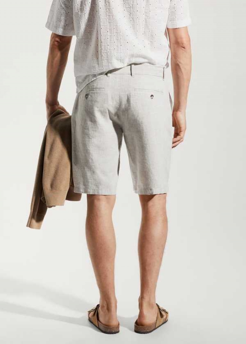 Mango 100% Linen Shorts | MNG-22393