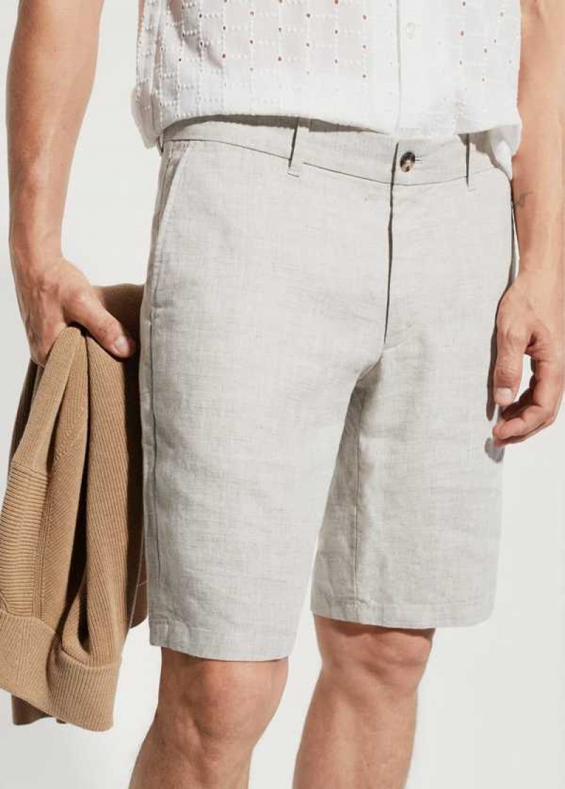 Mango 100% Linen Shorts | MNG-22393