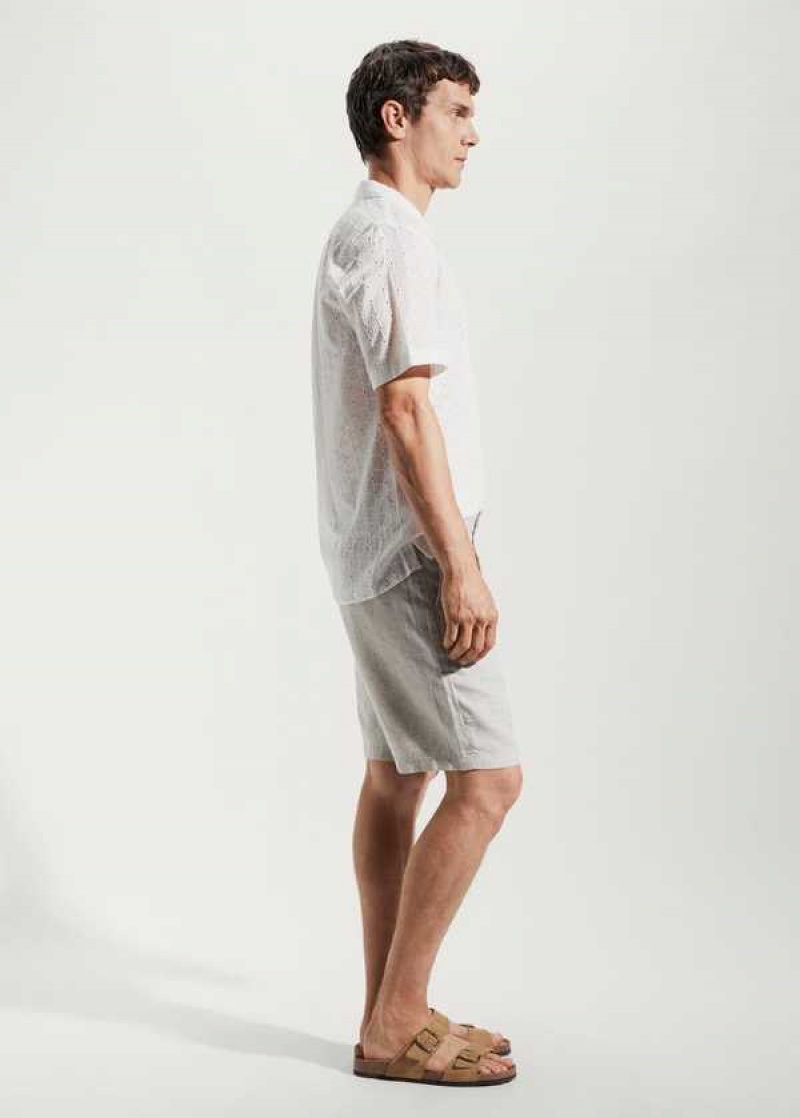 Mango 100% Linen Shorts | MNG-22393