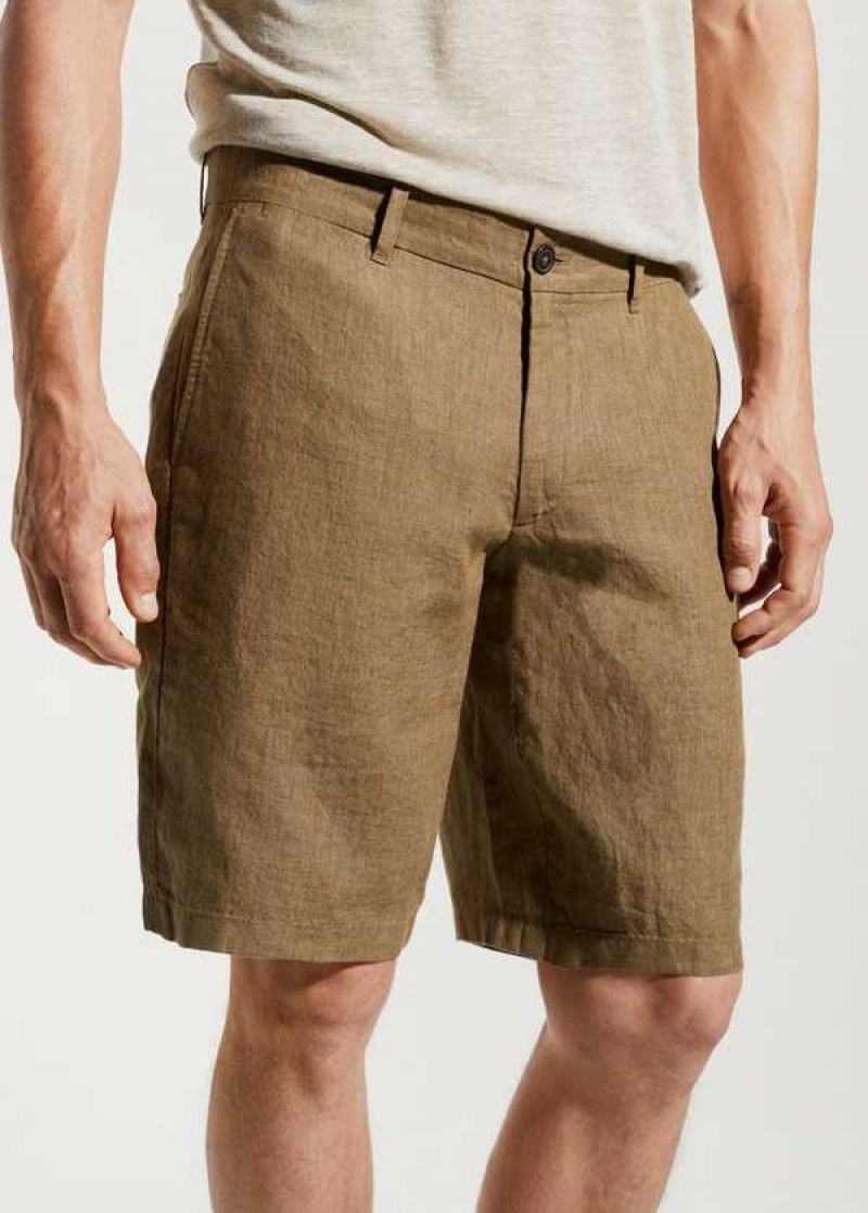 Mango 100% Linen Shorts | MNG-22394