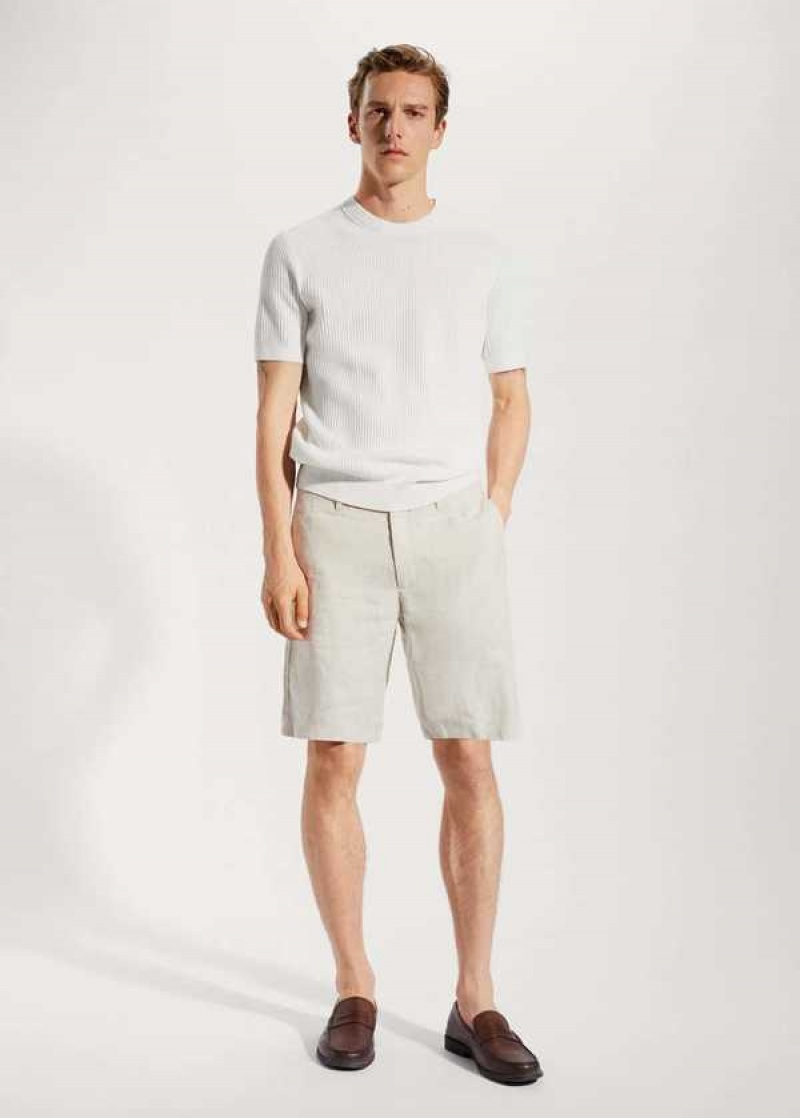 Mango 100% Linen Shorts | MNG-22417