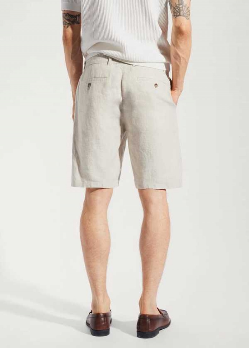 Mango 100% Linen Shorts | MNG-22417