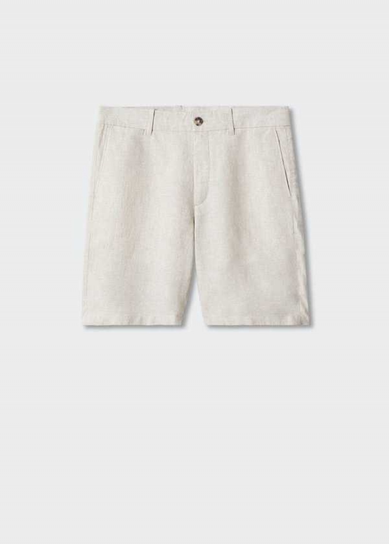 Mango 100% Linen Shorts | MNG-22417