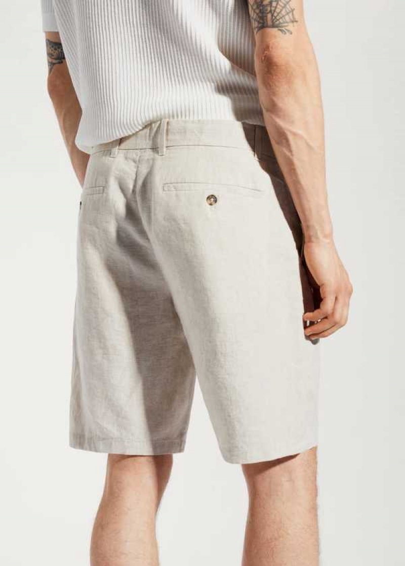 Mango 100% Linen Shorts | MNG-22417