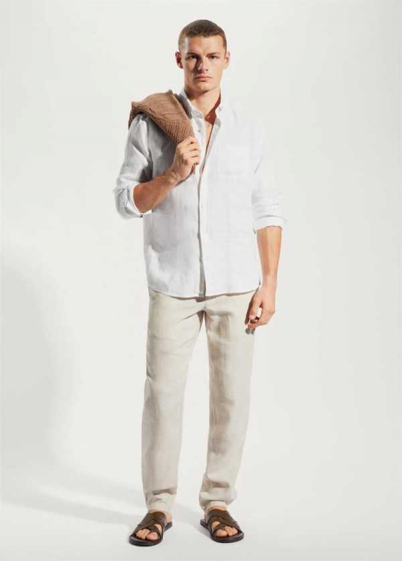 Mango 100% Linen Slim-fit Shirt | MNG-22029