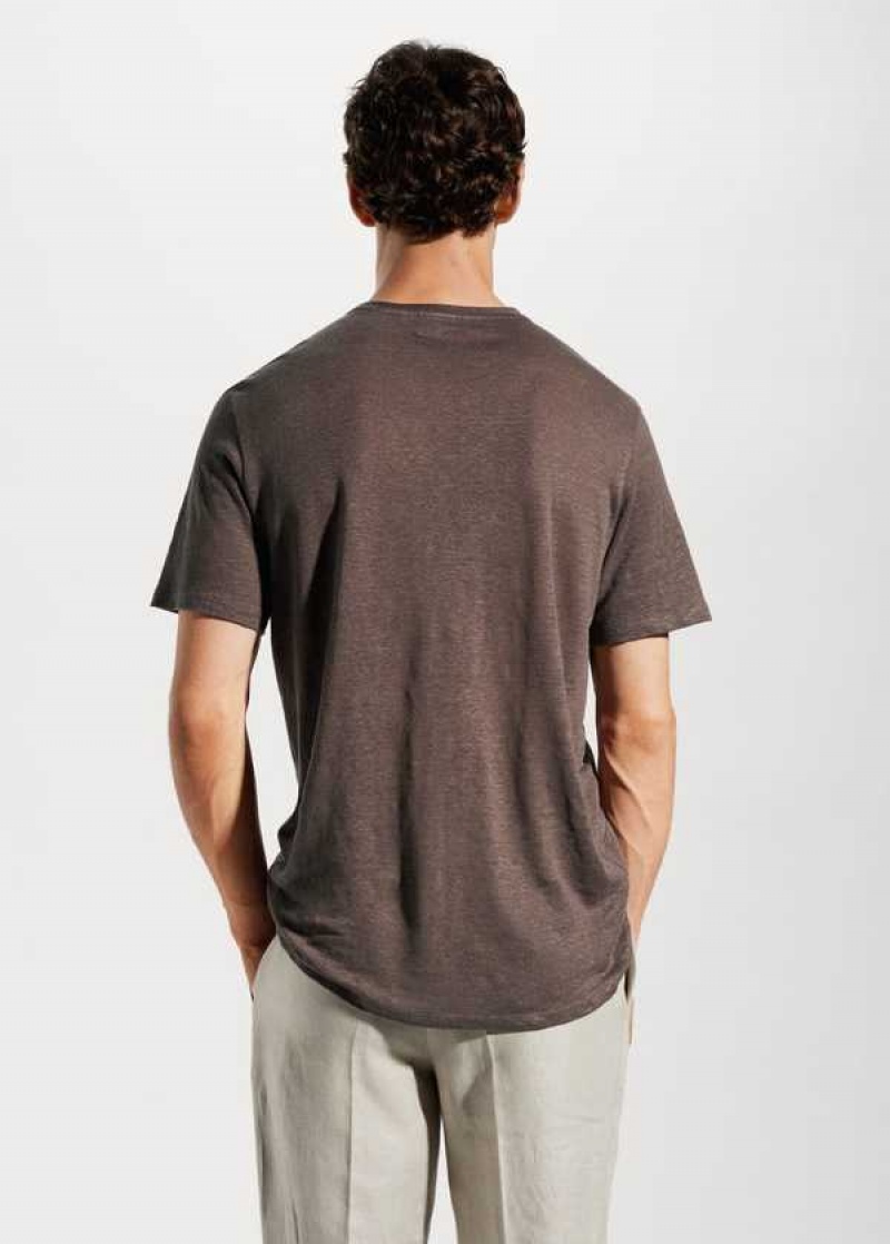 Mango 100% Linen Slim-fit T-shirt | MNG-21562