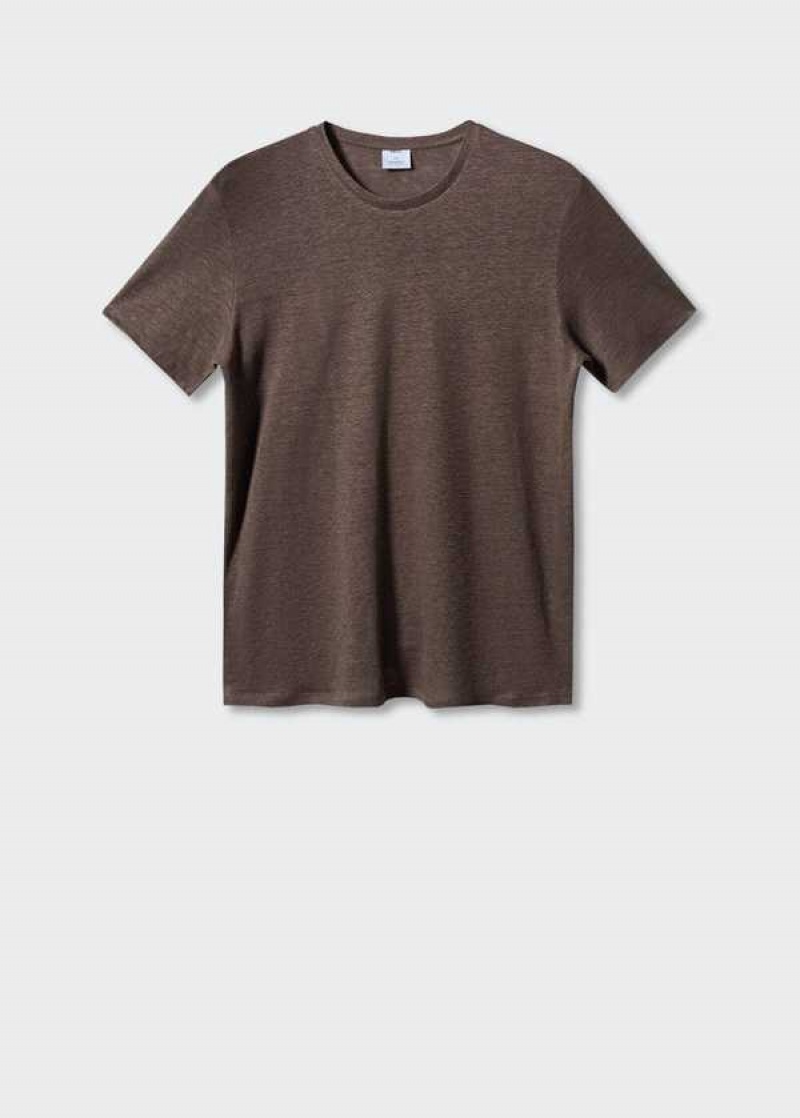 Mango 100% Linen Slim-fit T-shirt | MNG-21562