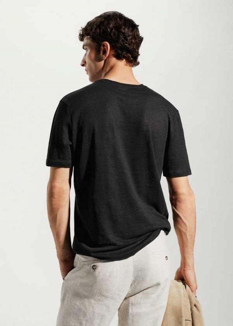 Mango 100% Linen Slim-fit T-shirt | MNG-21625