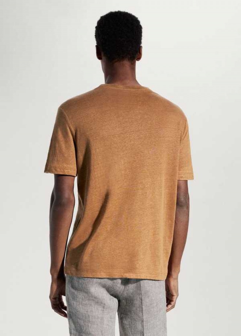 Mango 100% Linen Slim-fit T-shirt | MNG-21678