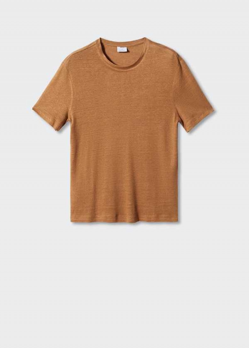 Mango 100% Linen Slim-fit T-shirt | MNG-21678