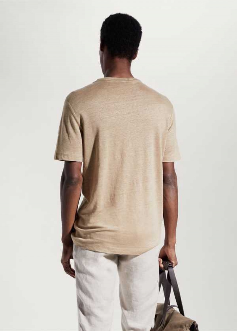 Mango 100% Linen Slim-fit T-shirt | MNG-21681