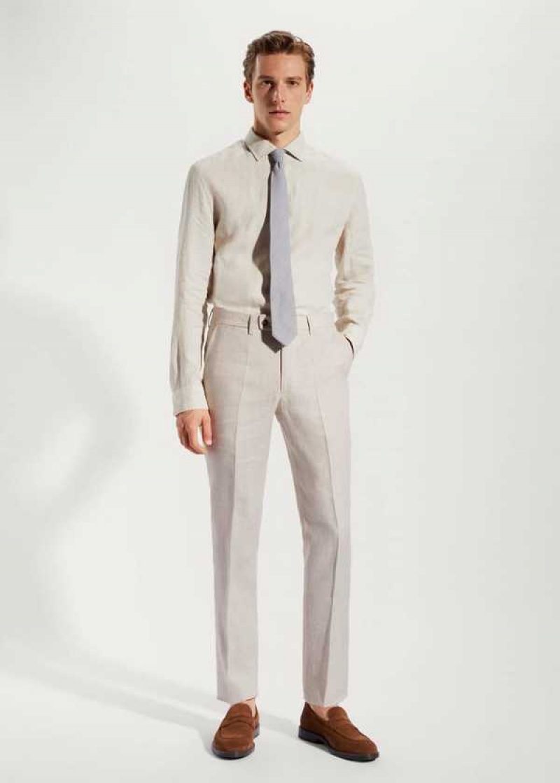 Mango 100% Linen Suit Trousers | MNG-22433