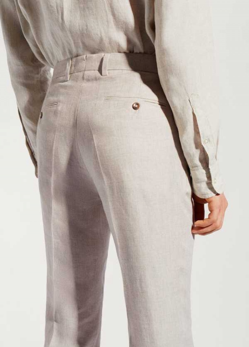 Mango 100% Linen Suit Trousers | MNG-22433