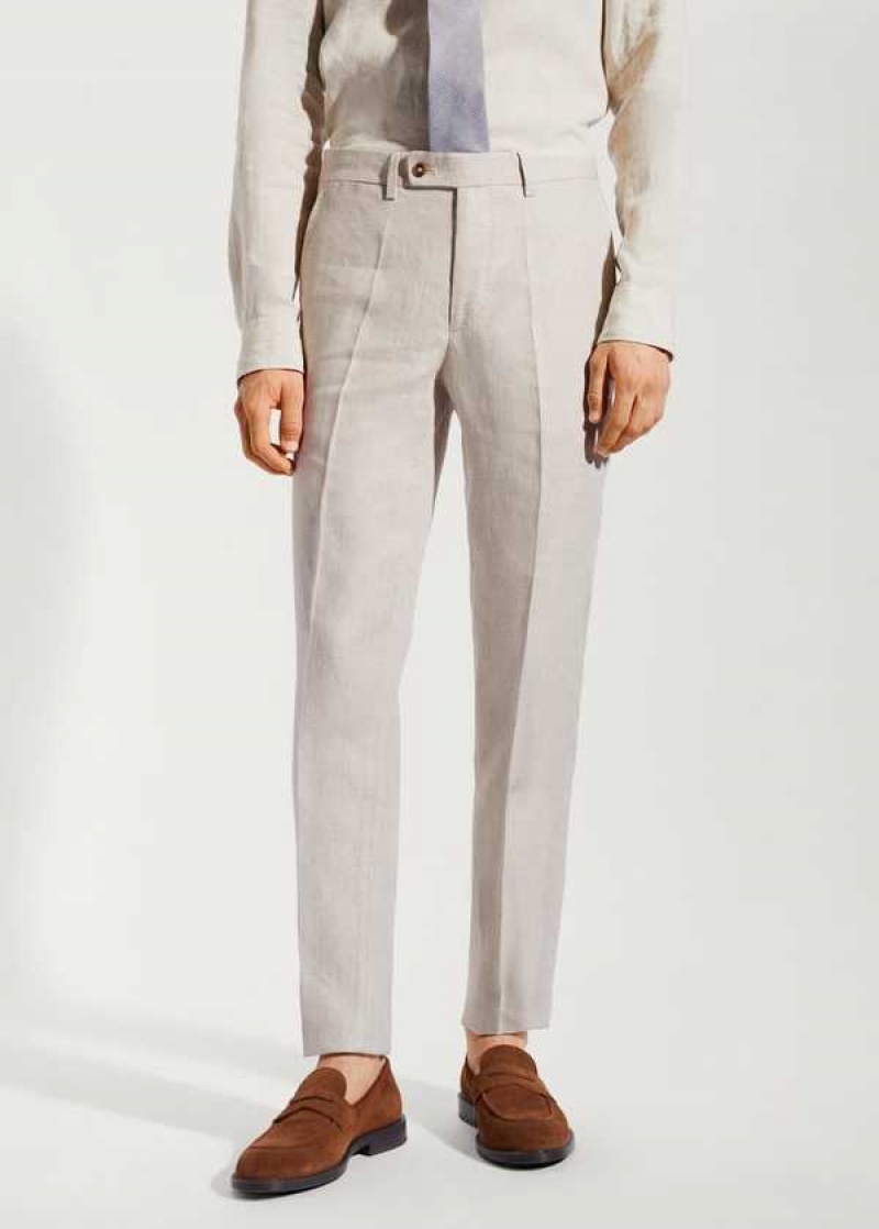 Mango 100% Linen Suit Trousers | MNG-22433