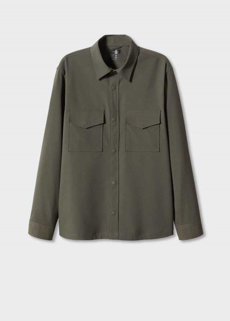 Mango 100% Prodyšný Bavlněné Technical Overshirt | MNG-22170