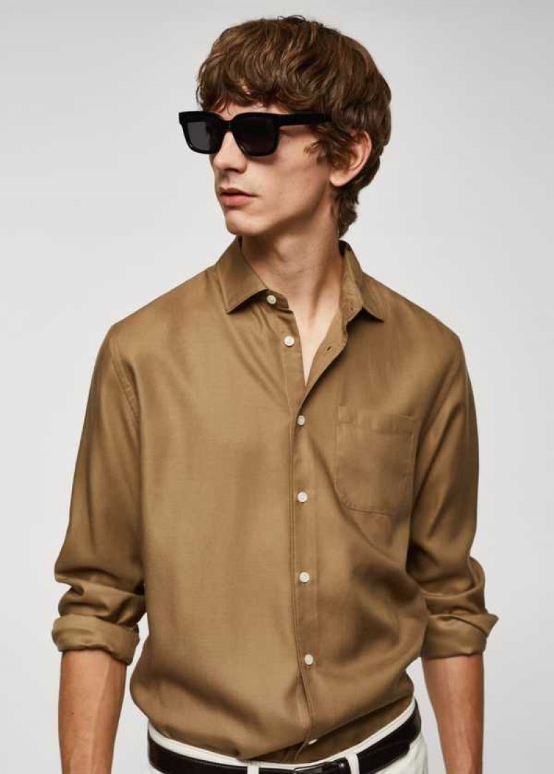 Mango 100% Tencel Shirt With Pocket | MNG-21981