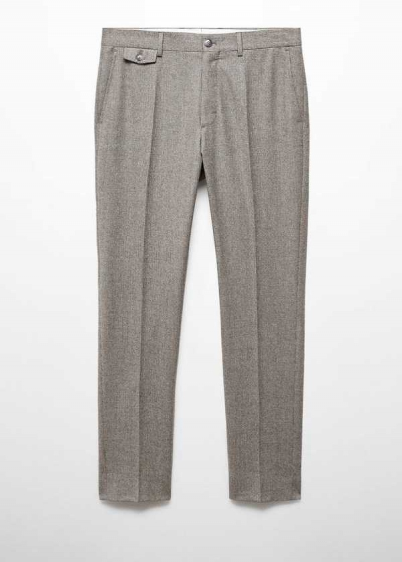 Mango 100% Virgin Vlna Micro-houndstooth Pants | MNG-22386