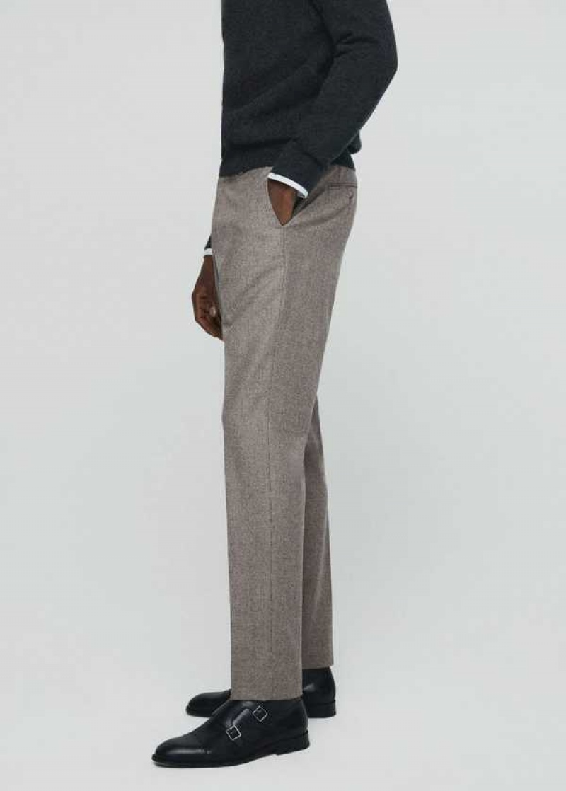 Mango 100% Virgin Vlna Micro-houndstooth Pants | MNG-22386