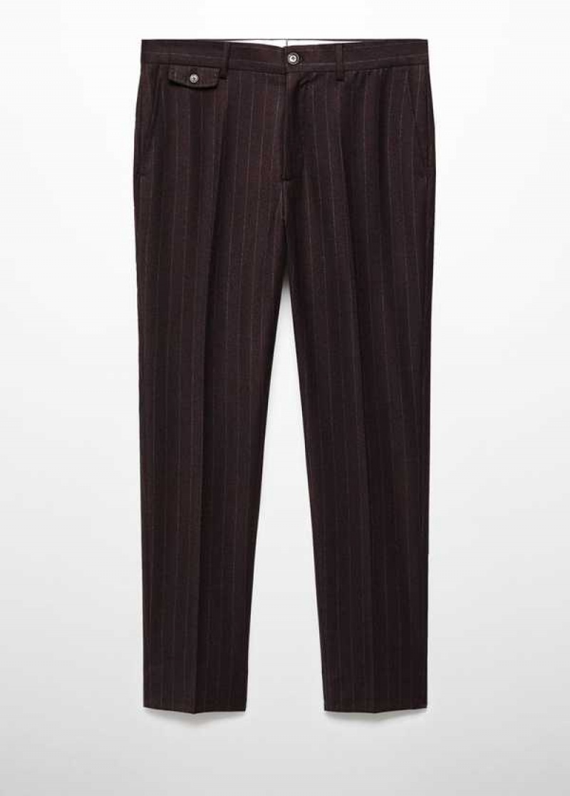 Mango 100% Virgin Vlna Pinstripe Pants | MNG-22387