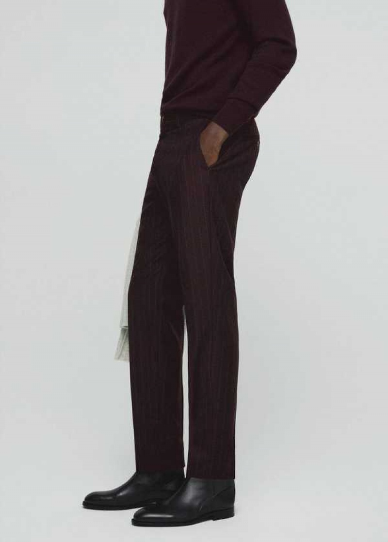 Mango 100% Virgin Vlna Pinstripe Pants | MNG-22387