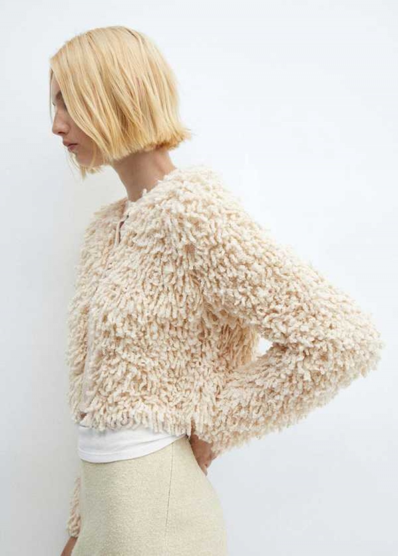 Mango Alpaca Cardigan With Flower Detail | MNG-25645