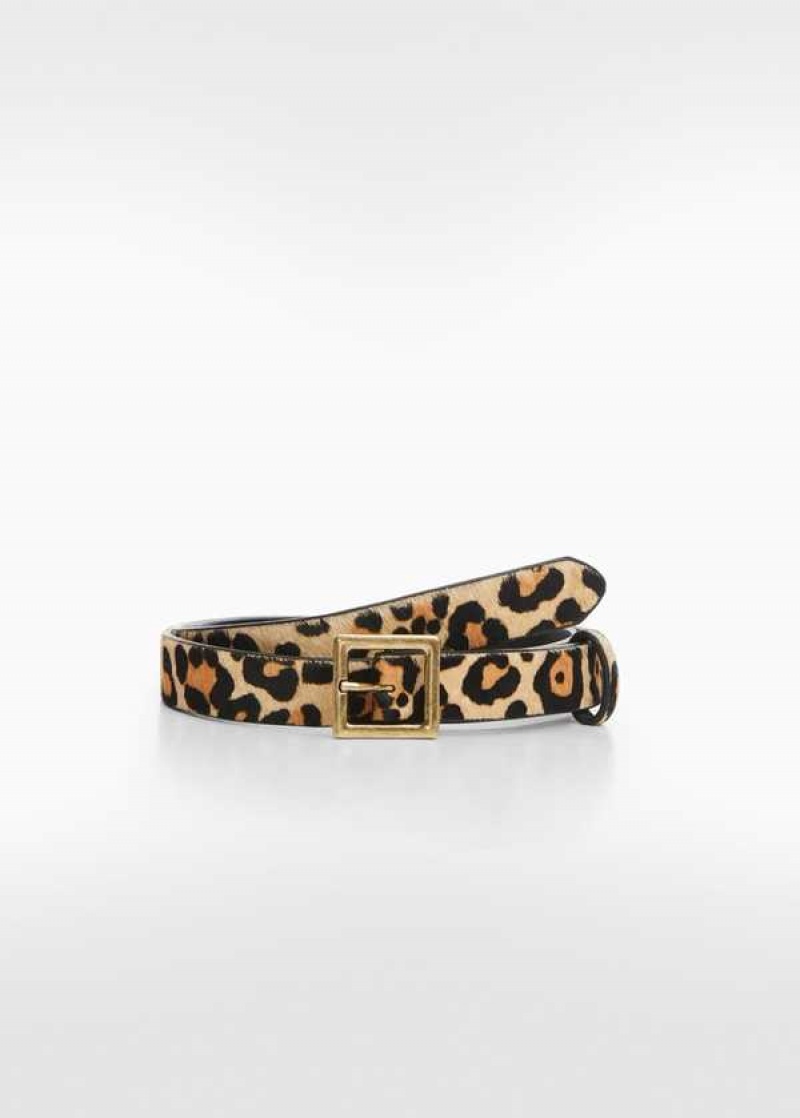 Mango Animal Print Læder Belt | MNG-23017