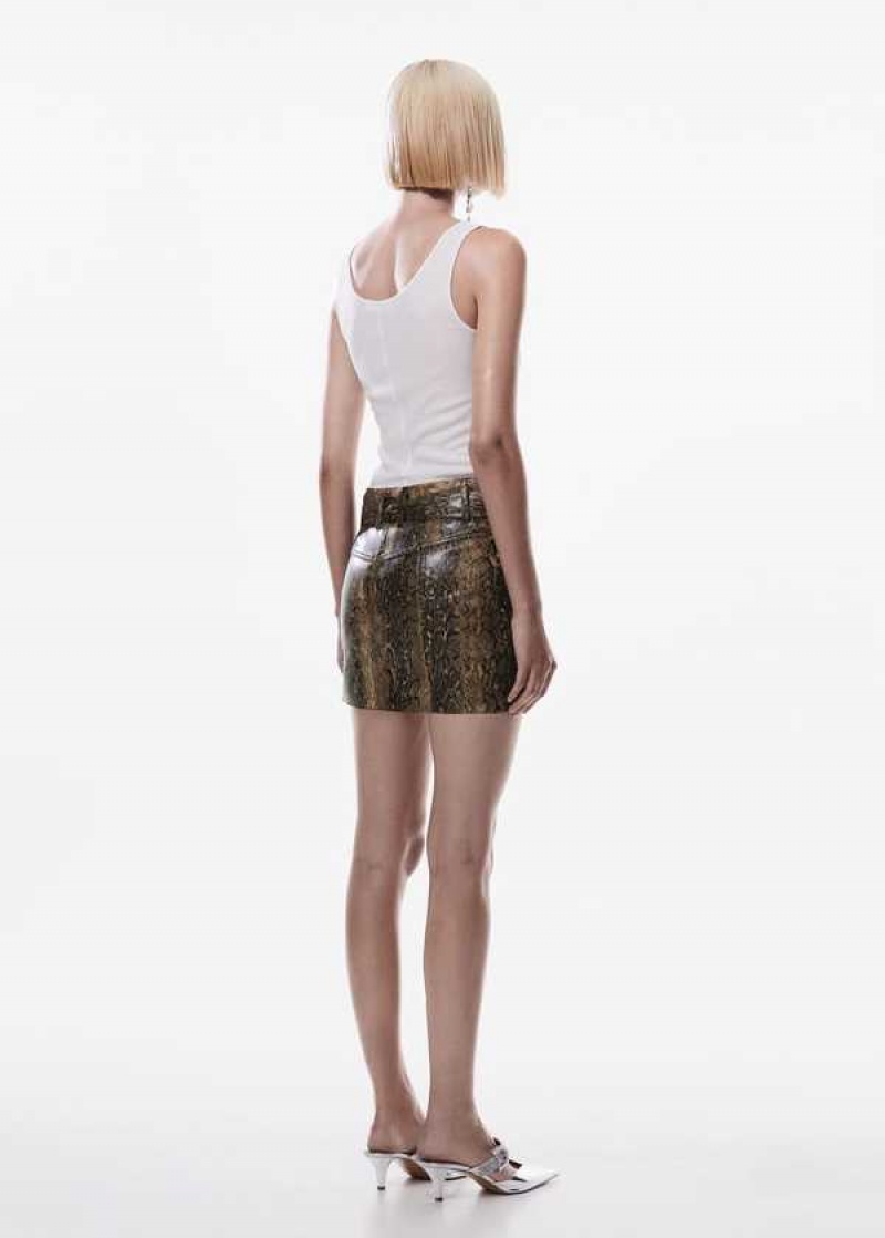 Mango Animal-print Mini-skirt With Belt | MNG-24141