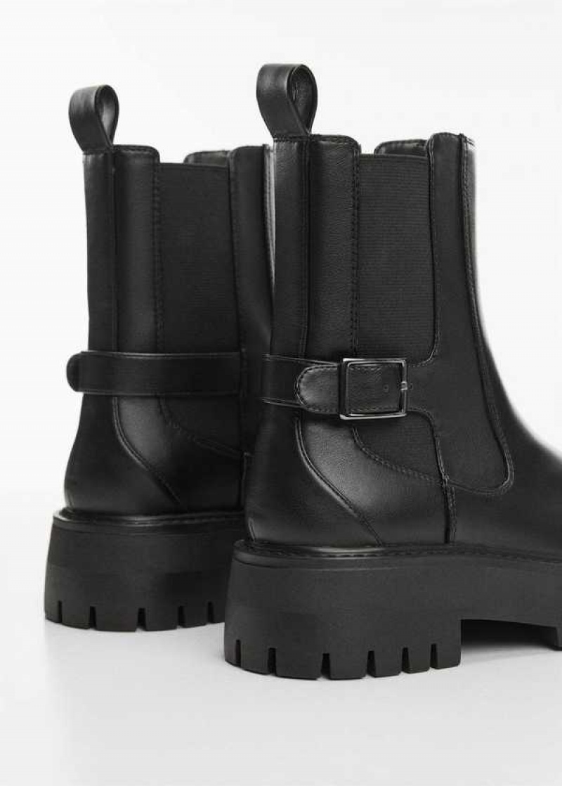 Mango Ankle Boots With Elastic Panel And Přezkou | MNG-23582