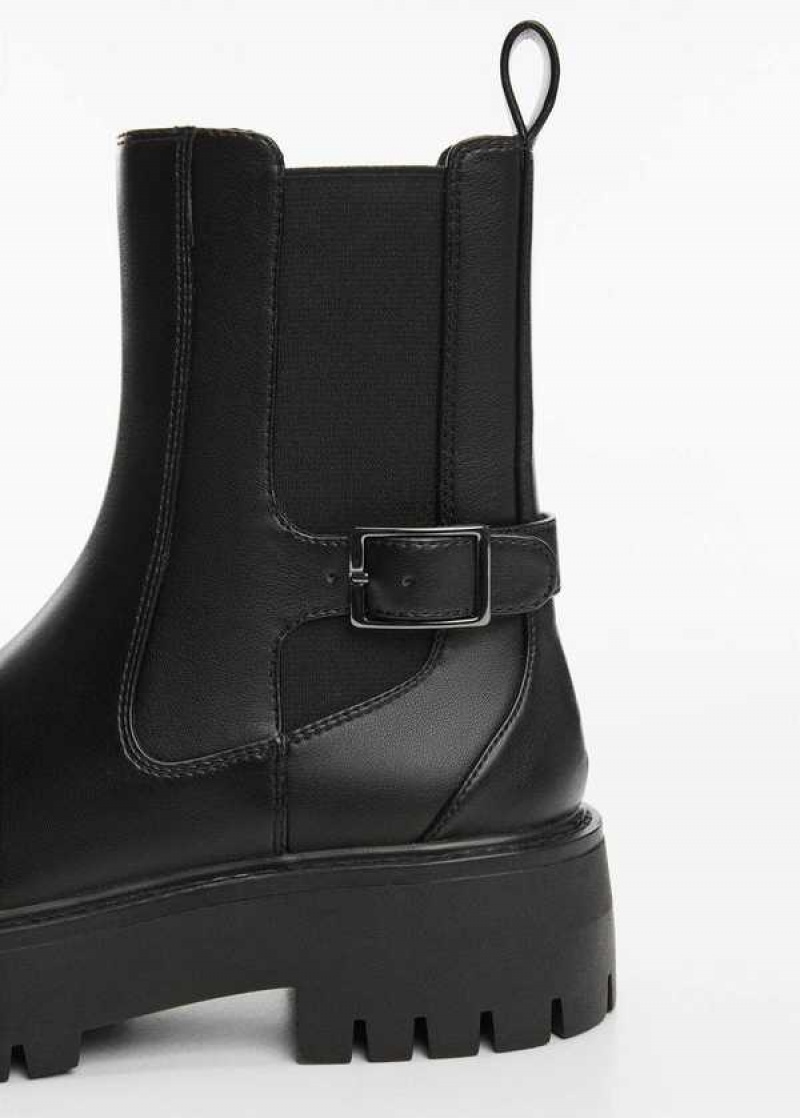 Mango Ankle Boots With Elastic Panel And Přezkou | MNG-23582