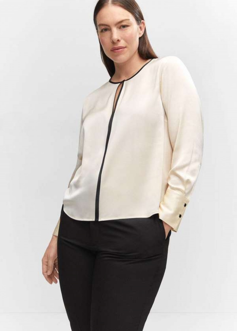 Mango Asymmetric Satin Blouse | MNG-25498