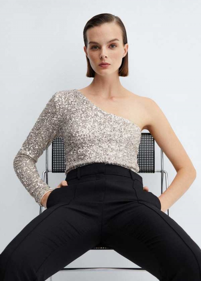 Mango Asymmetric Sequin Top | MNG-24892