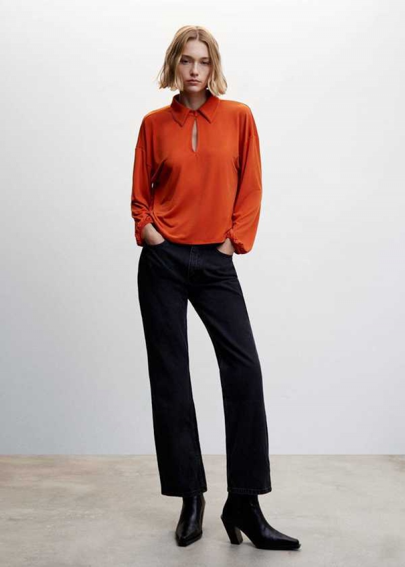 Mango Asymmetrical Cropped Blouse | MNG-25510