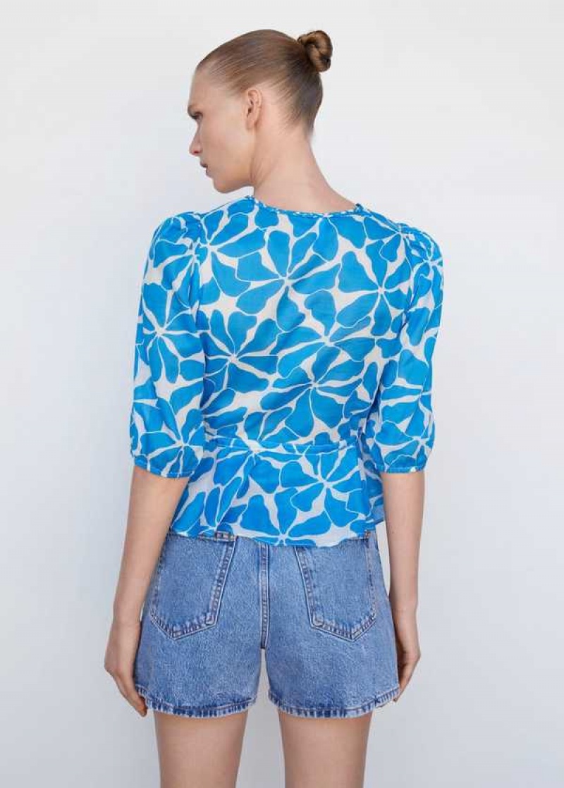 Mango Asymmetrical Printed Blouse | MNG-25461