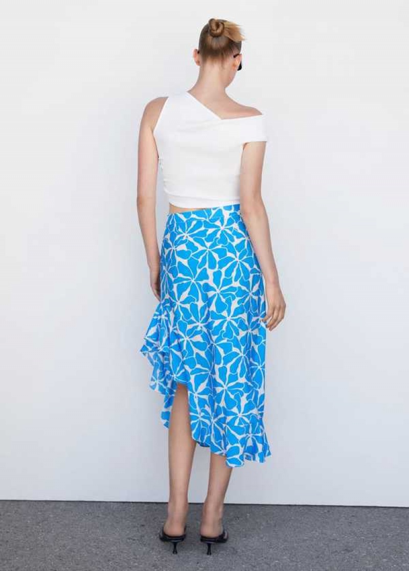 Mango Asymmetrical Printed Skirt | MNG-24183