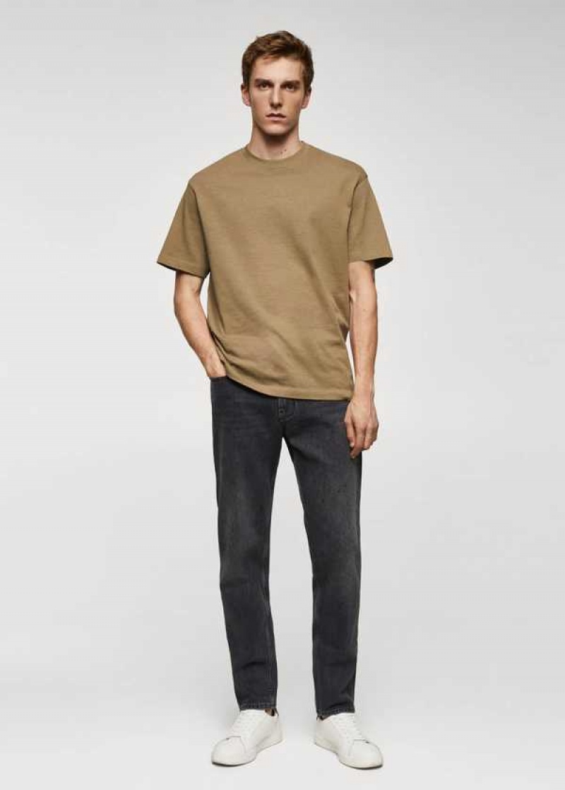 Mango Basic 100% Bavlněné Relaxed-fit T-shirt | MNG-21736