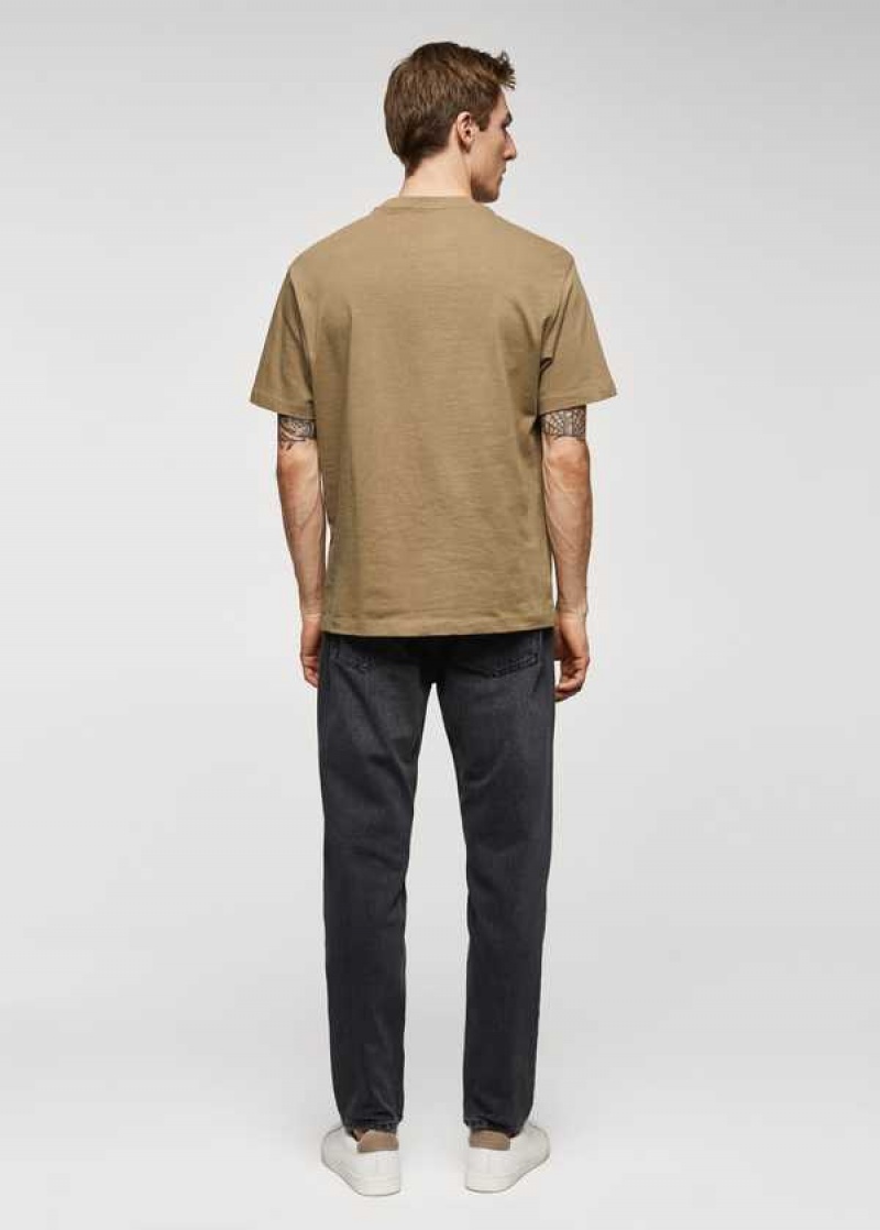 Mango Basic 100% Bavlněné Relaxed-fit T-shirt | MNG-21736