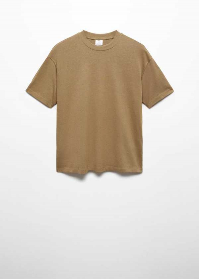 Mango Basic 100% Bavlněné Relaxed-fit T-shirt | MNG-21736