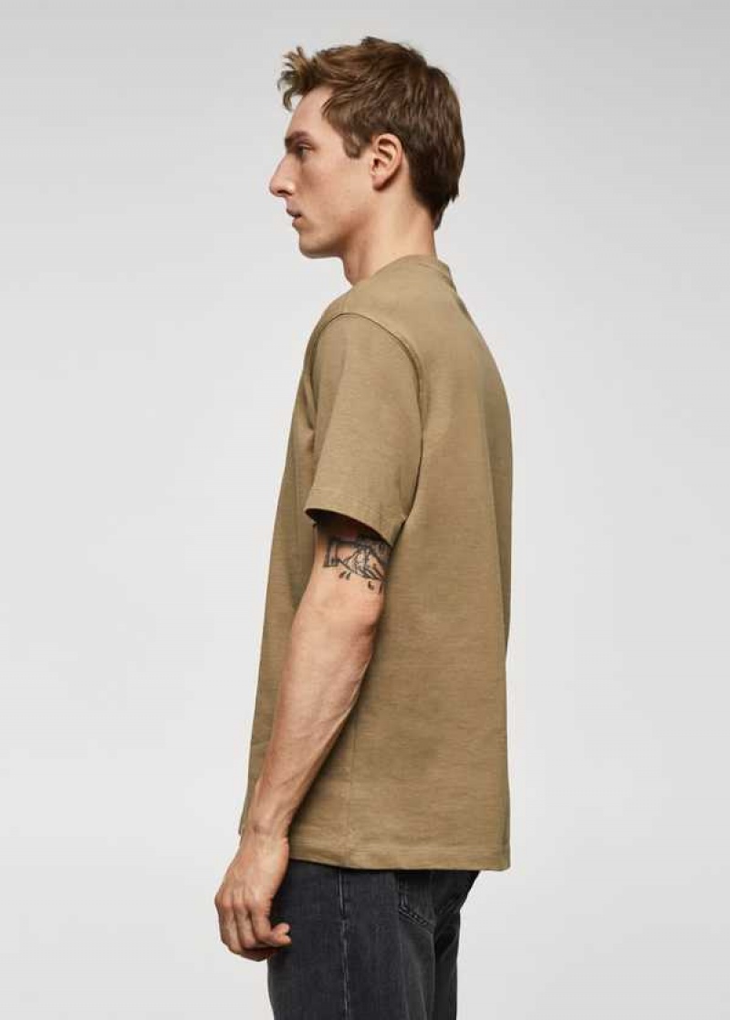 Mango Basic 100% Bavlněné Relaxed-fit T-shirt | MNG-21736