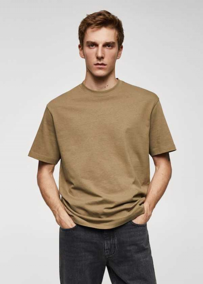 Mango Basic 100% Bavlněné Relaxed-fit T-shirt | MNG-21736