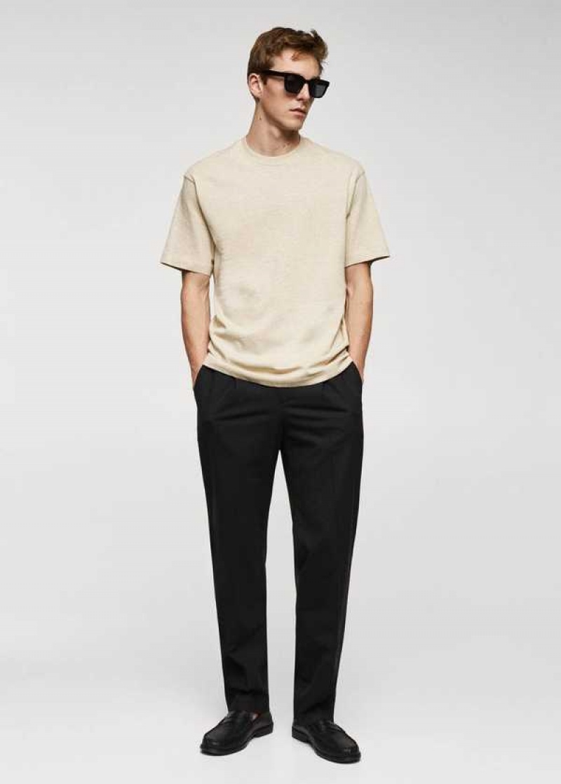 Mango Basic 100% Bavlněné Relaxed-fit T-shirt | MNG-21733