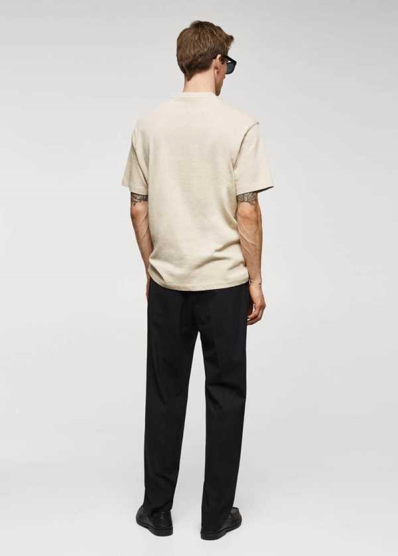 Mango Basic 100% Bavlněné Relaxed-fit T-shirt | MNG-21733