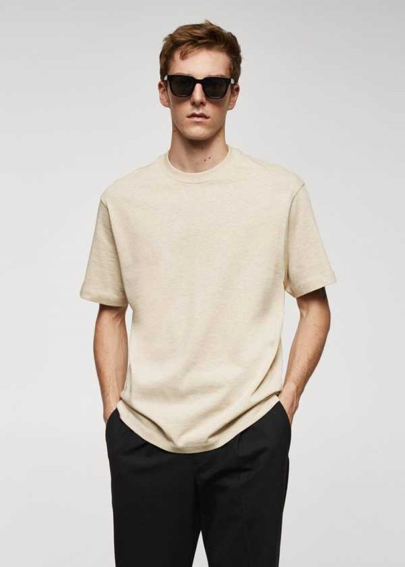 Mango Basic 100% Bavlněné Relaxed-fit T-shirt | MNG-21733