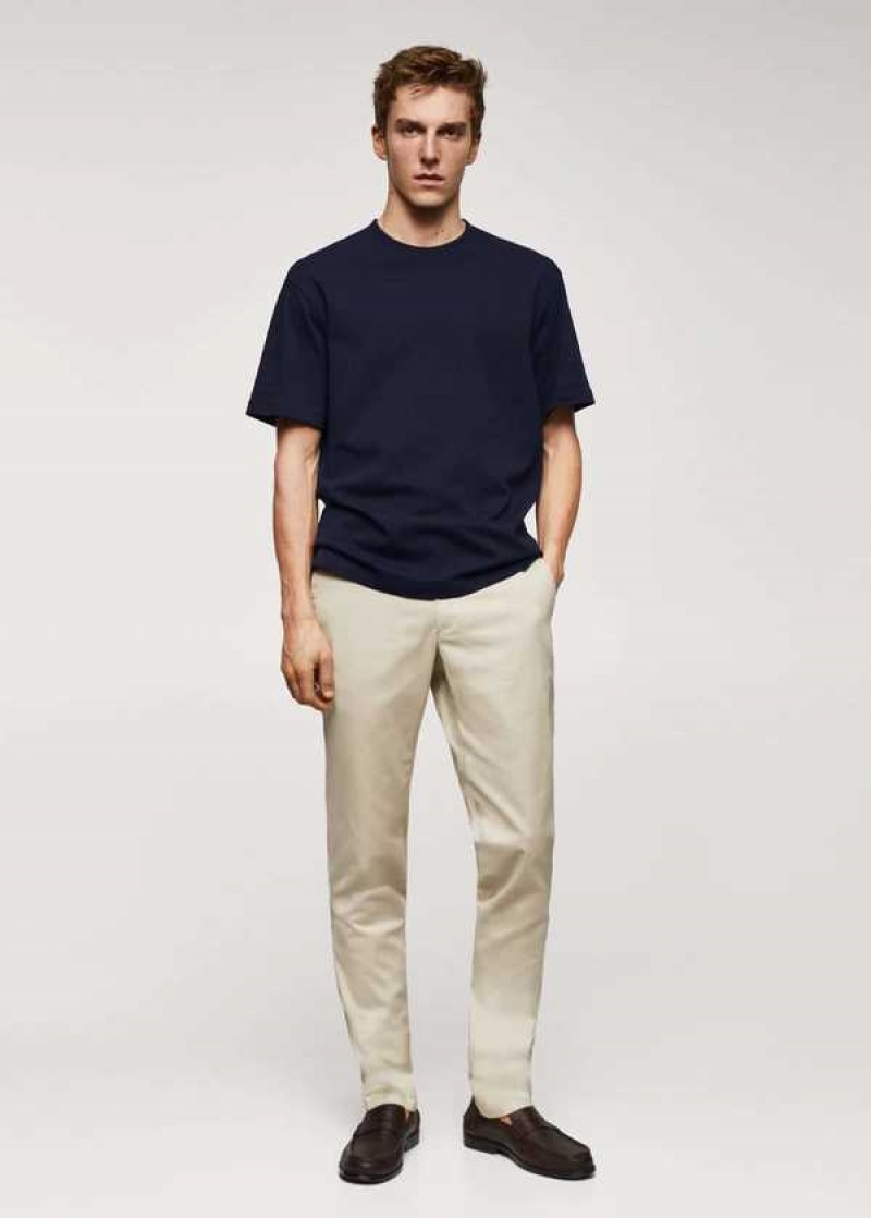 Mango Basic 100% Bavlněné Relaxed-fit T-shirt | MNG-21707