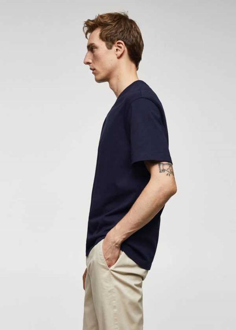 Mango Basic 100% Bavlněné Relaxed-fit T-shirt | MNG-21707