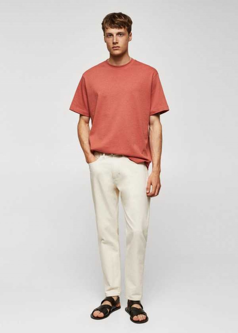 Mango Basic 100% Bavlněné Relaxed-fit T-shirt | MNG-21577