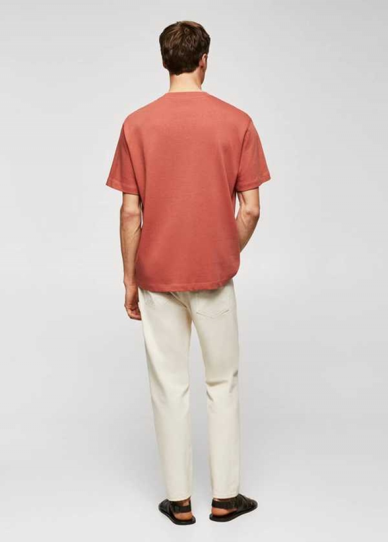 Mango Basic 100% Bavlněné Relaxed-fit T-shirt | MNG-21577