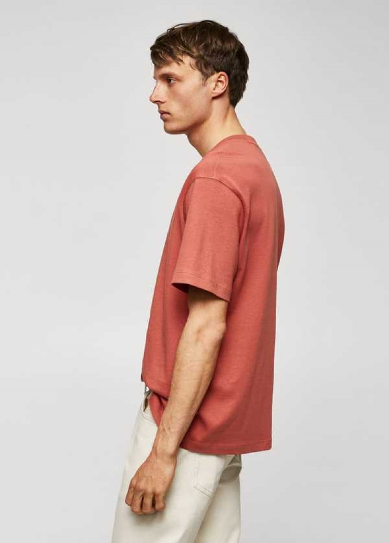 Mango Basic 100% Bavlněné Relaxed-fit T-shirt | MNG-21577