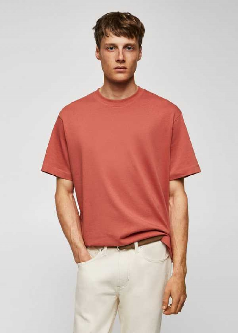 Mango Basic 100% Bavlněné Relaxed-fit T-shirt | MNG-21577