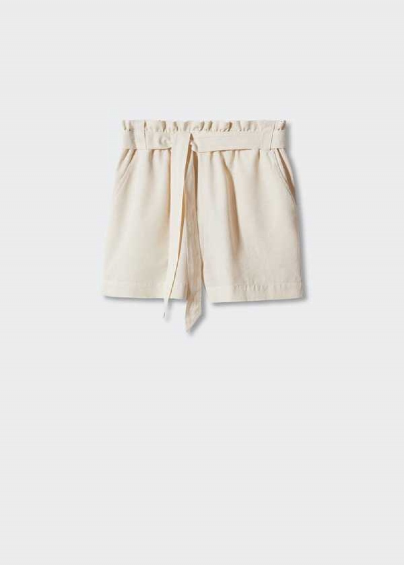 Mango Bavlněné Linen Shorts | MNG-24623